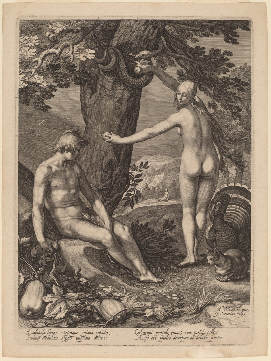 Menneskets fristelse av Jan Pietersz Saenredam after Abraham Bloemaert