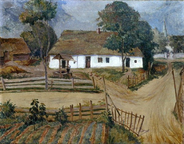 Homestead, ca. 1925 (olje på lerret) av Jan Rubczak