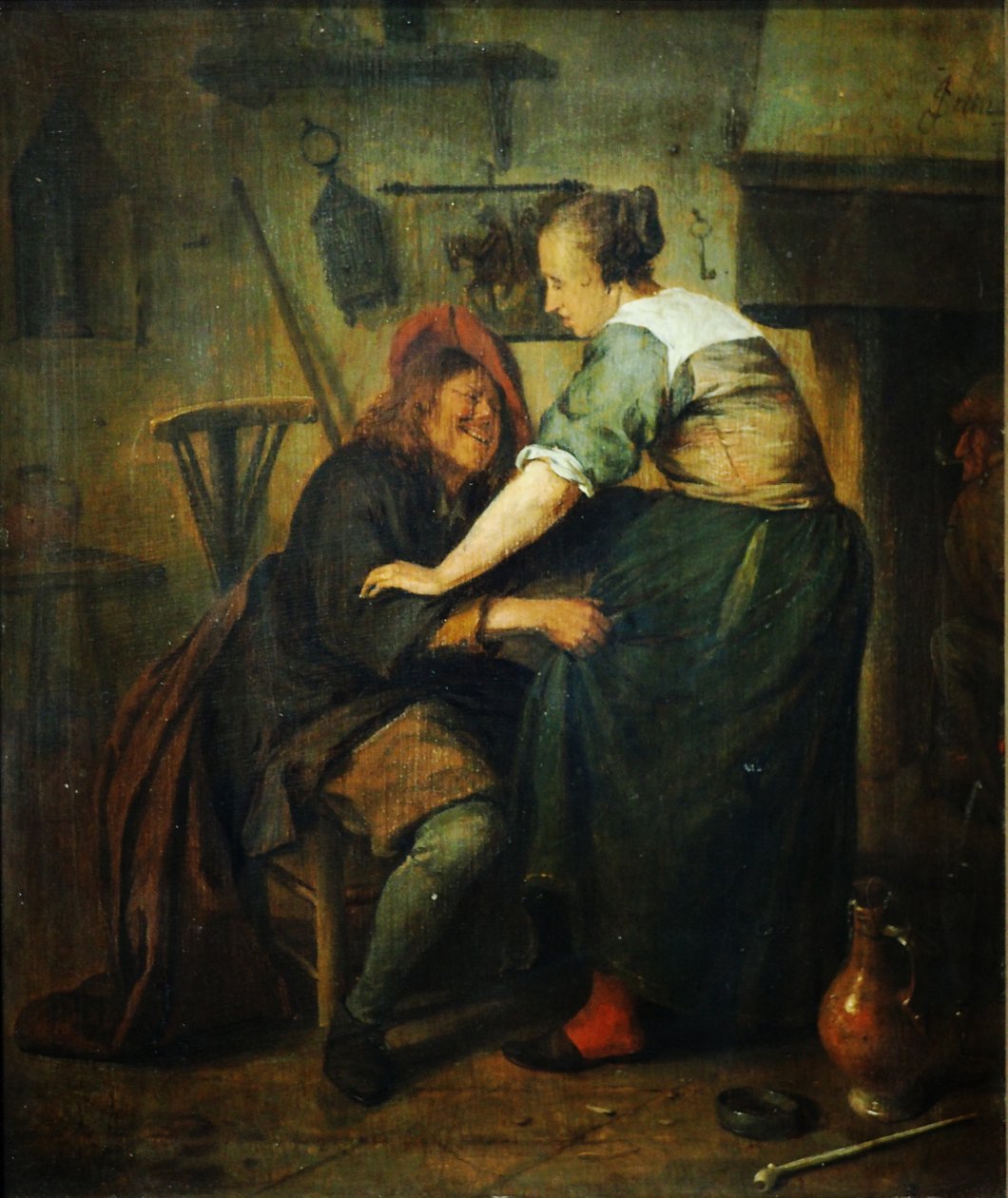 Taverna med gjest og servitør av Jan Steen