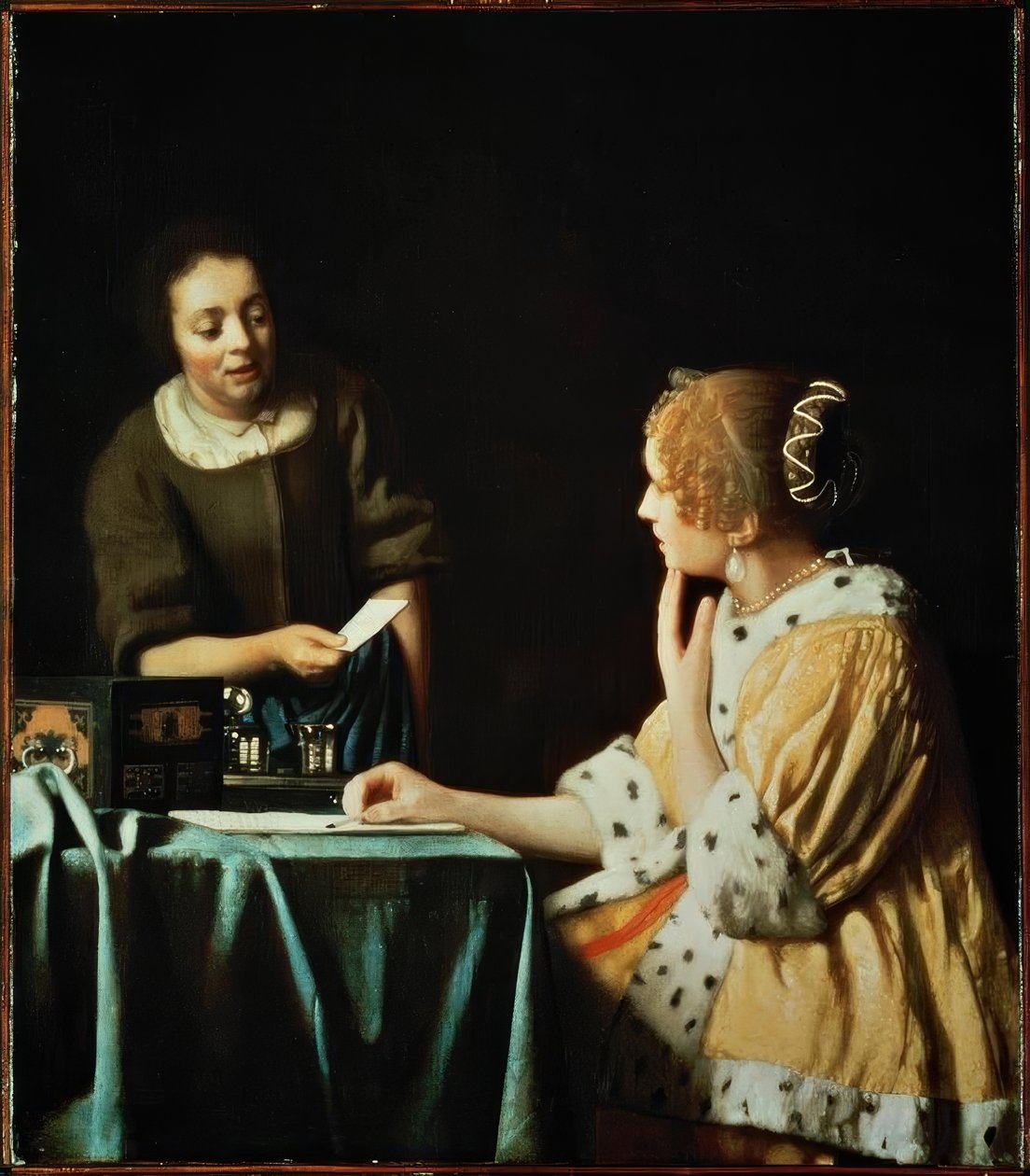 Dame med en hushjelp og et brev av Jan Vermeer van Delft