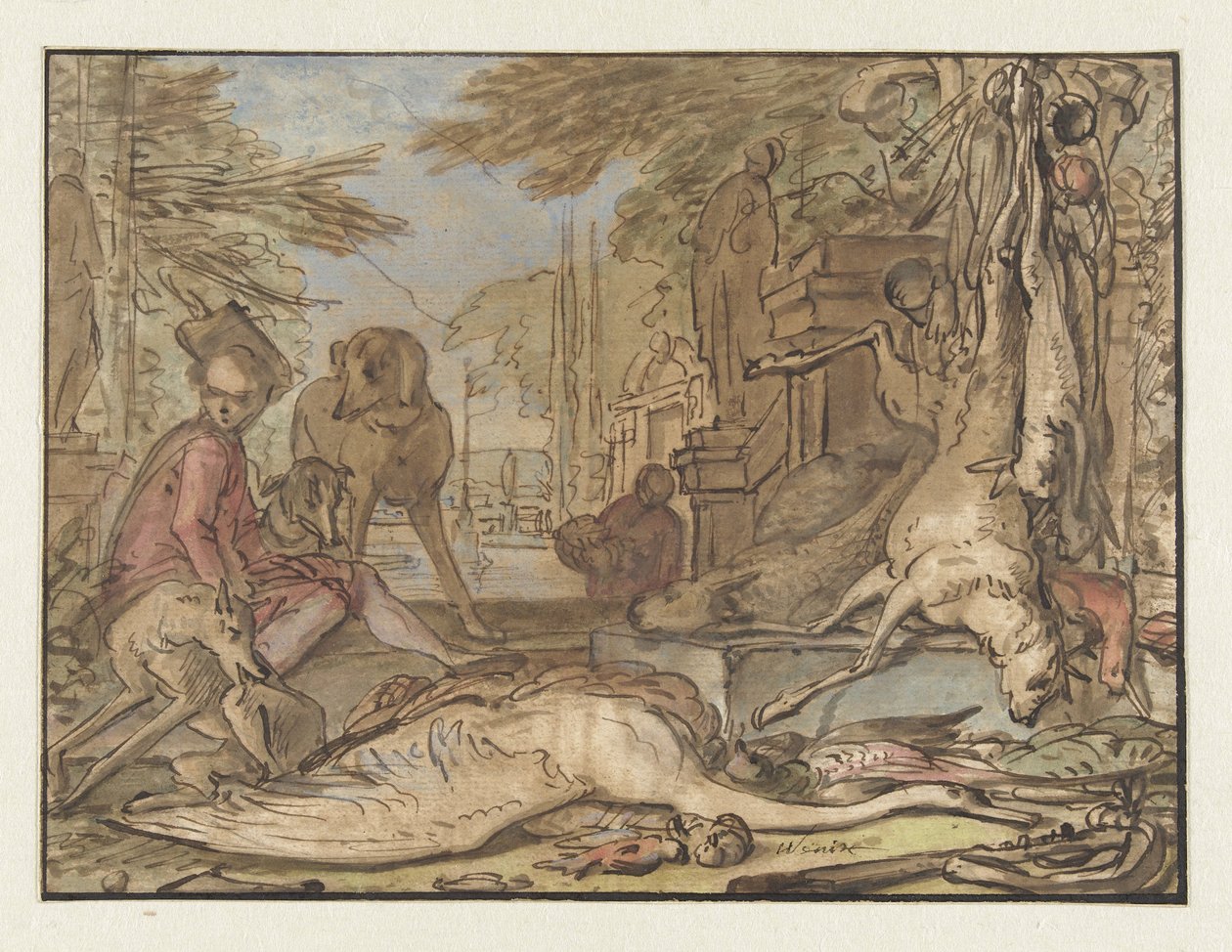 Stilleben av spillet av Jan Baptist Weenix