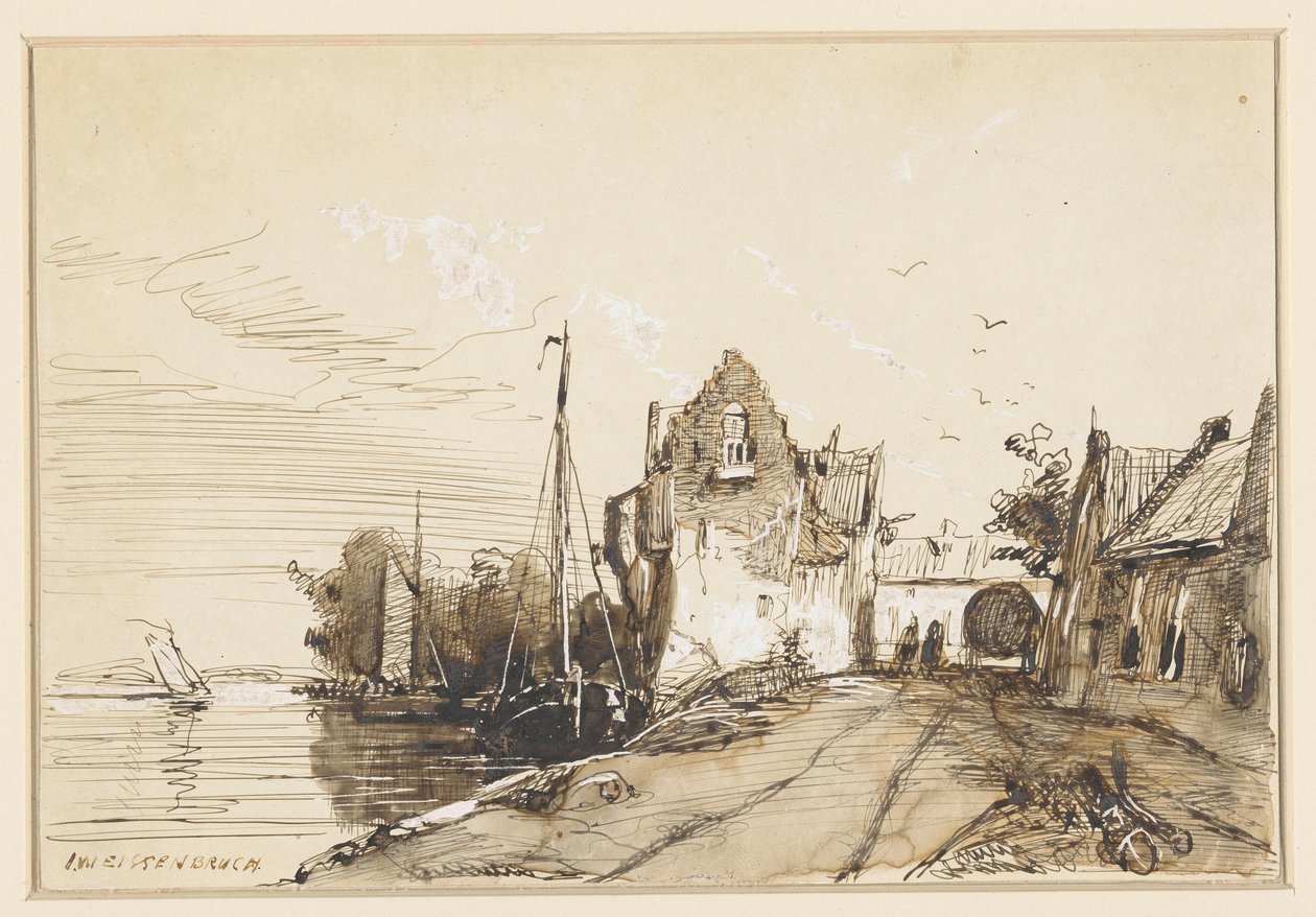 By ved en elv av Jan Weissenbruch