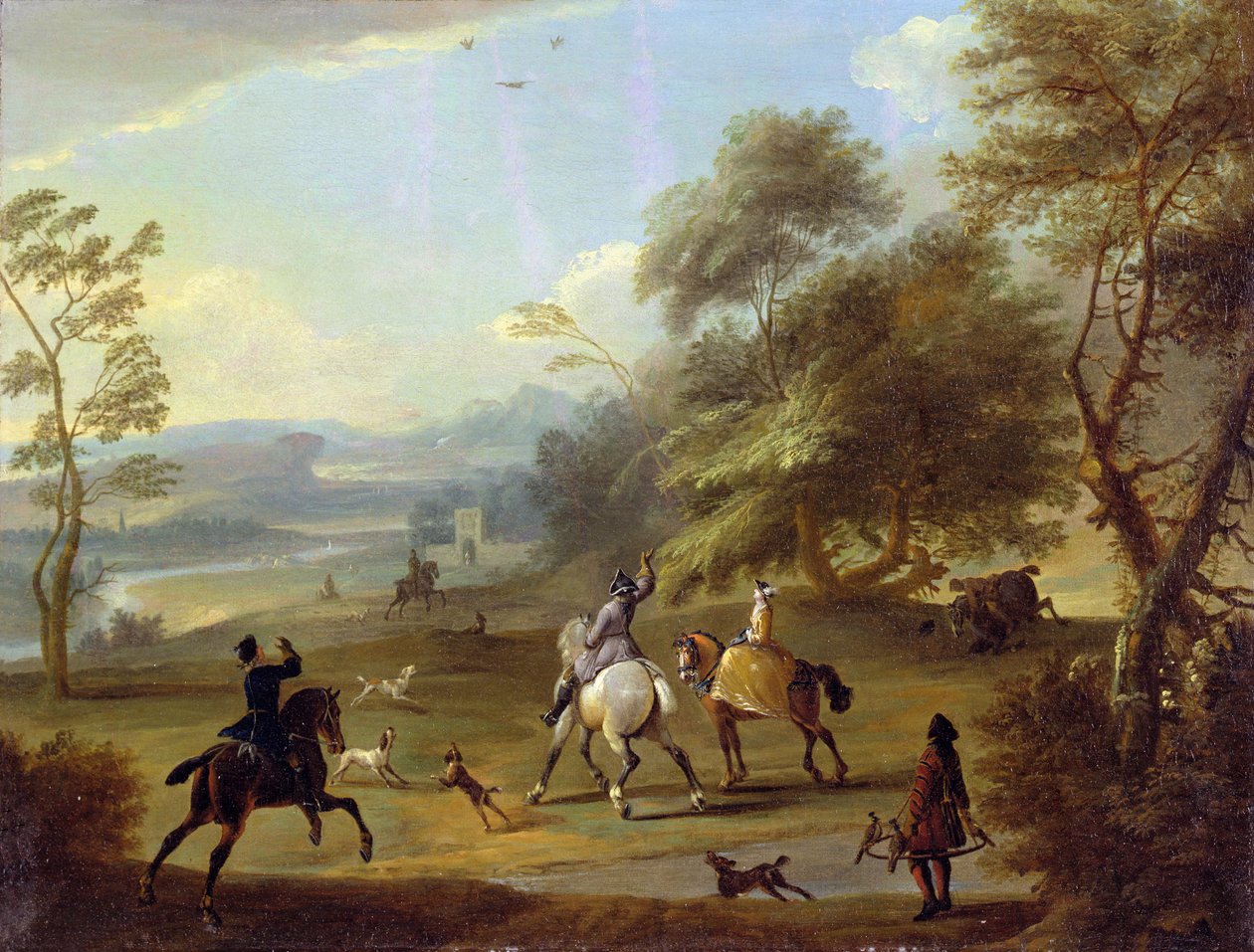 A Hawking Party, ca. 1690 av Jan Wyck