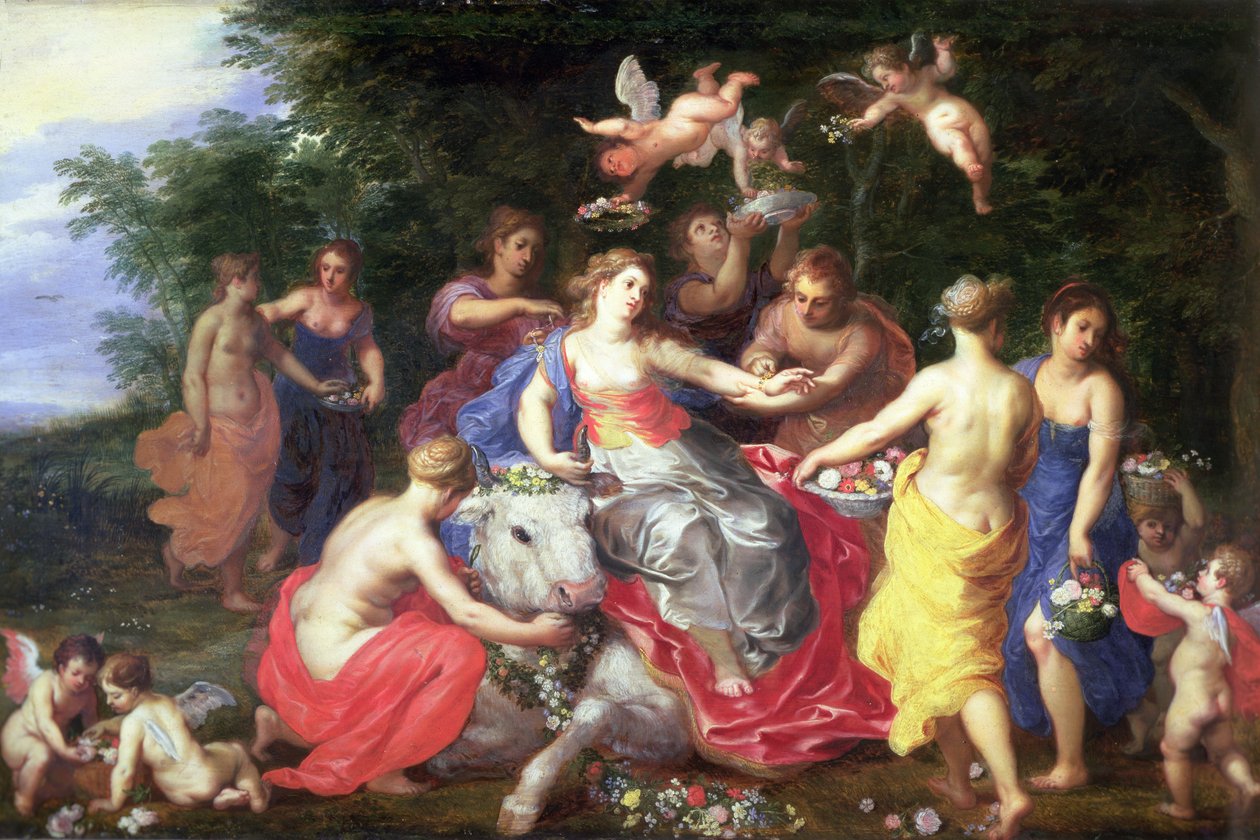 Europa og oksen av Jan and Balen Brueghel