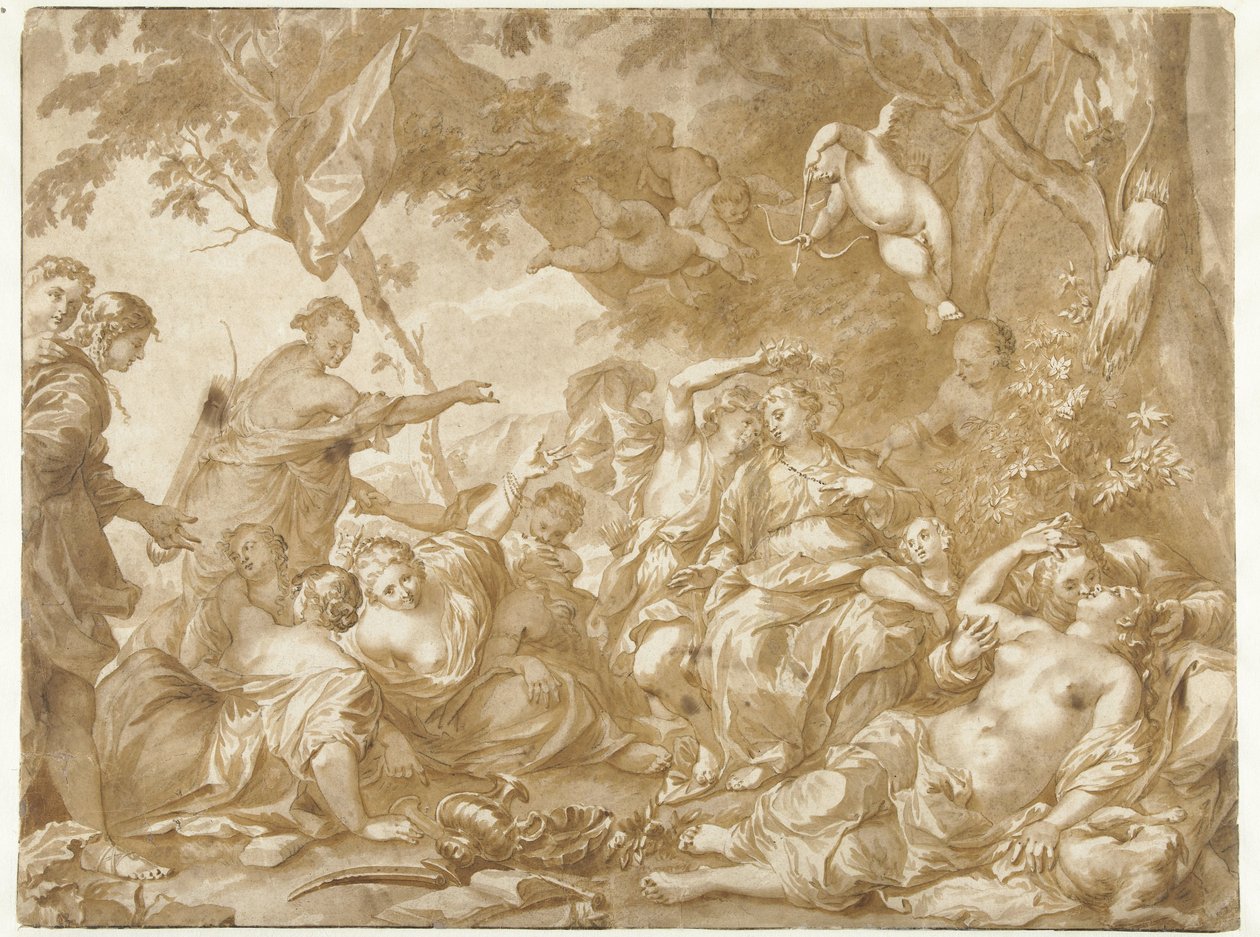 Amaryllis i blåbær av Jan de Bisschop