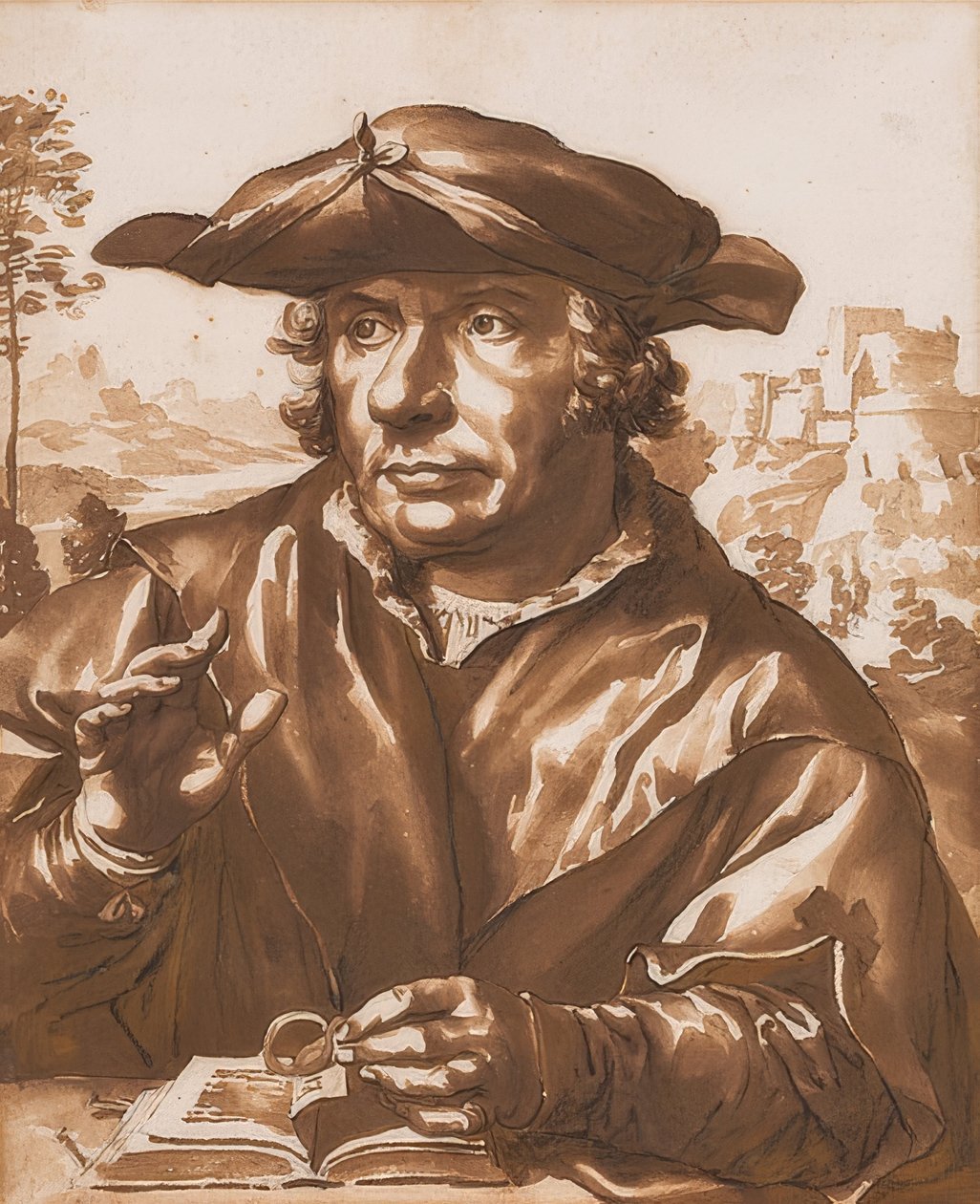 Portrett av en lærd, etter Quentin Massys av Jan de Bisschop