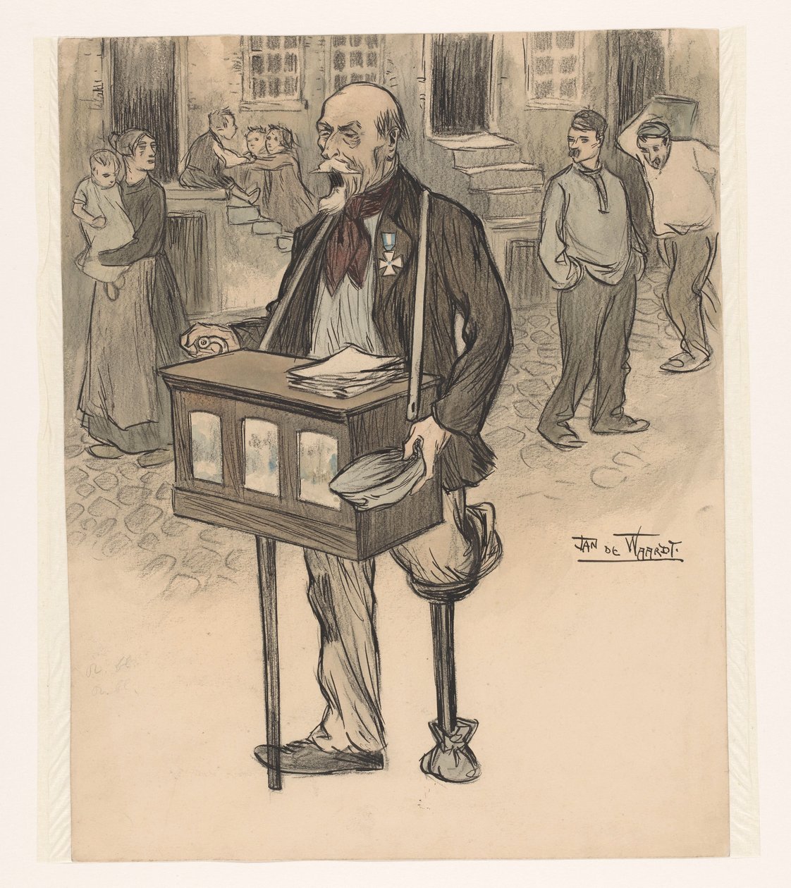 Tidligere general som gatemusikant av Jan de Waardt (signed by artist)