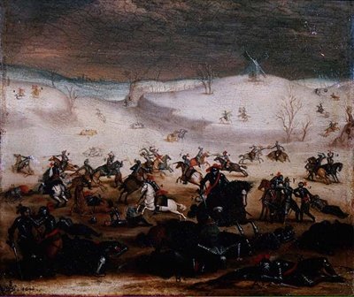 Kampscene av Jan the Elder Brueghel