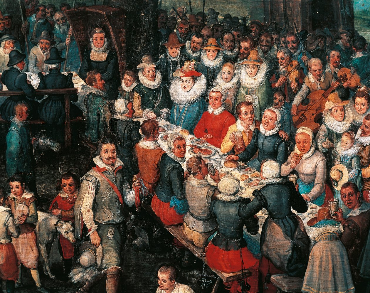 Bryllupsbankett, detalj av Jan the Elder Brueghel