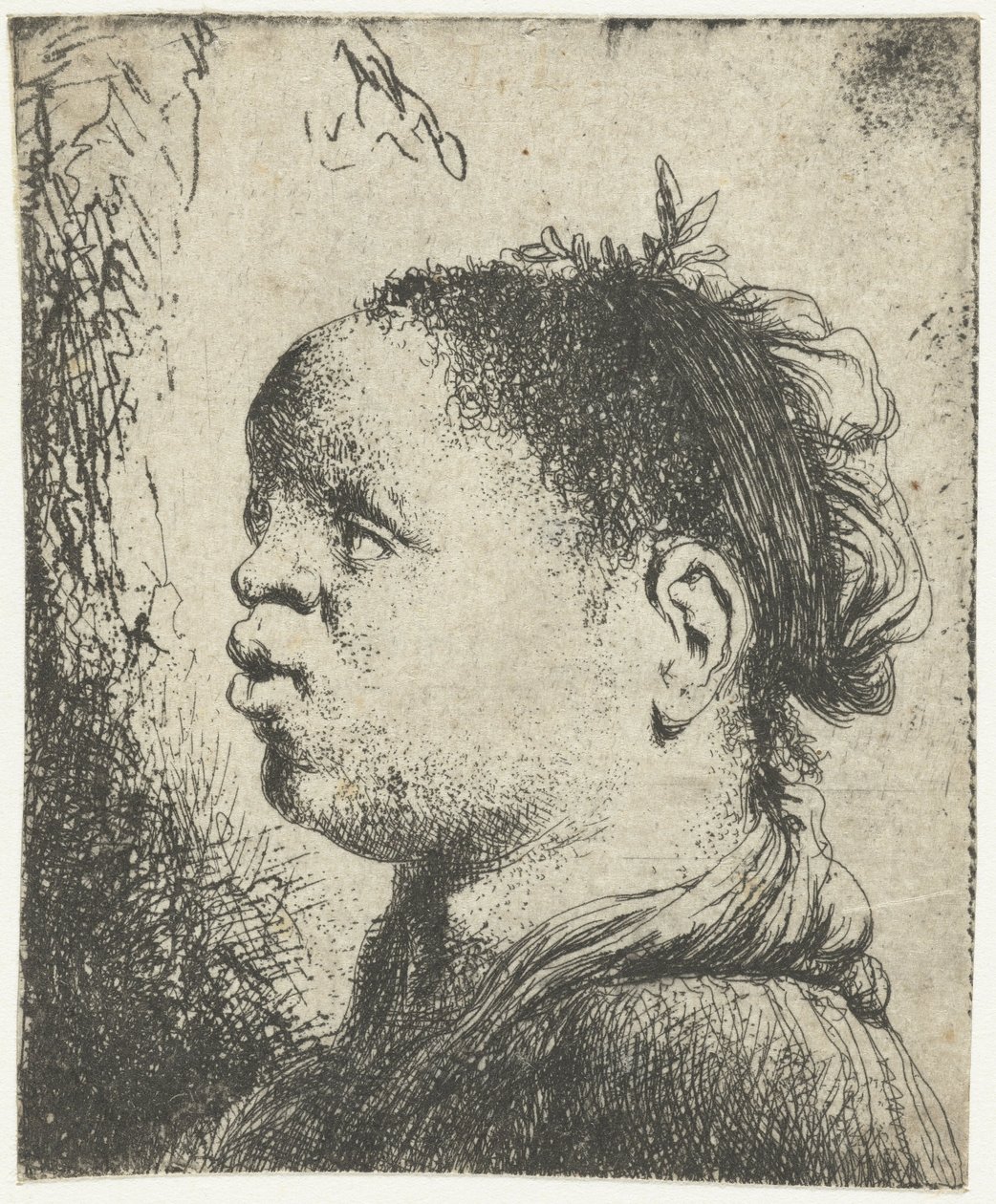 Svart kvinne, ca. 1650 (etsing) av Jan the Elder Lievens
