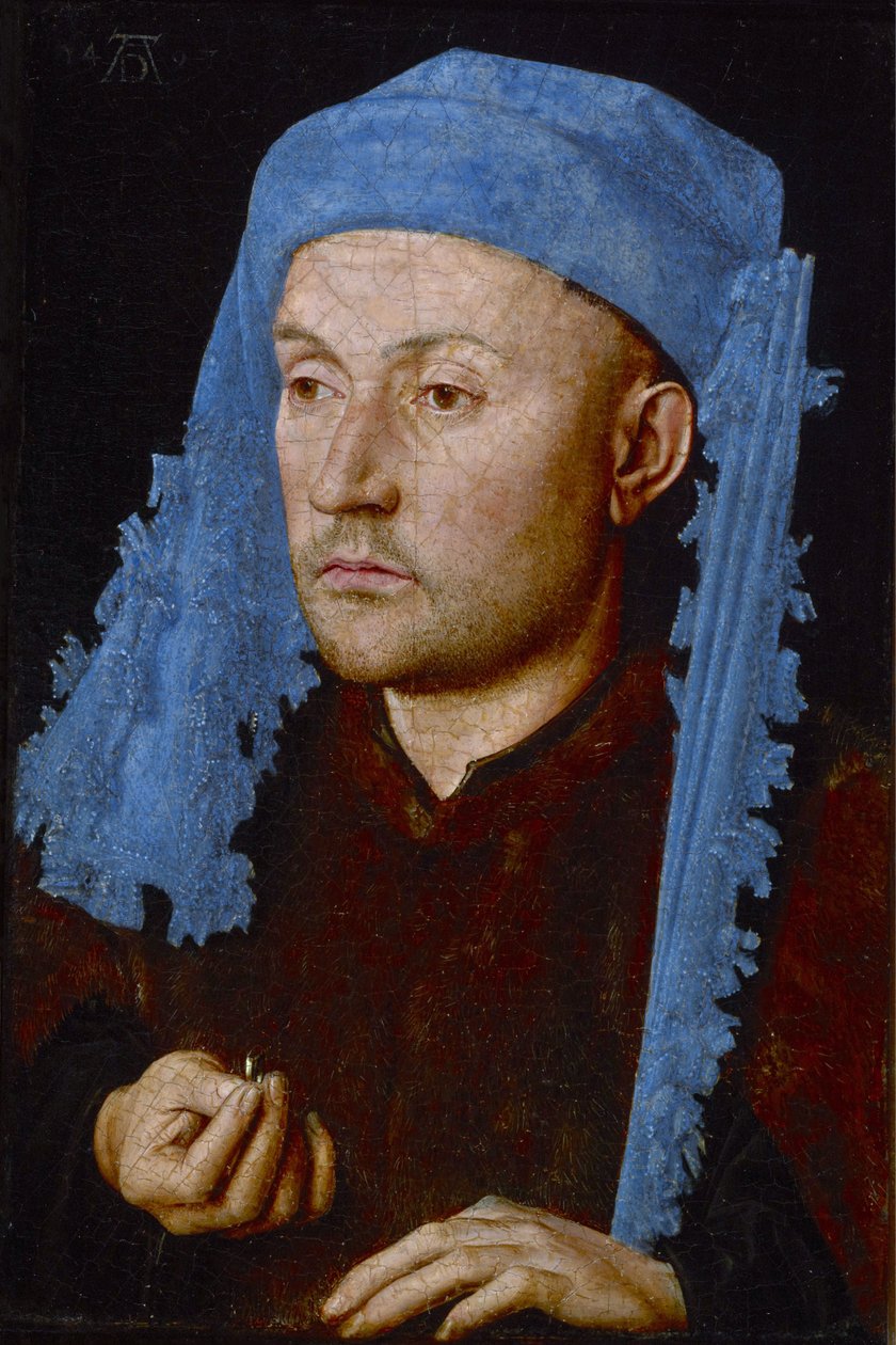 Mann i blå lue av Jan van Eyck