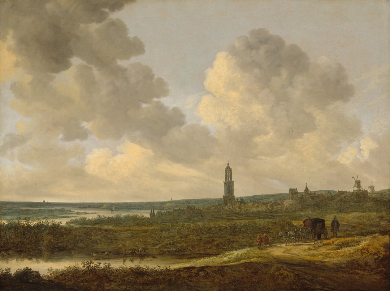 Utsikt over Rhenen, 1646. av Jan van Goyen