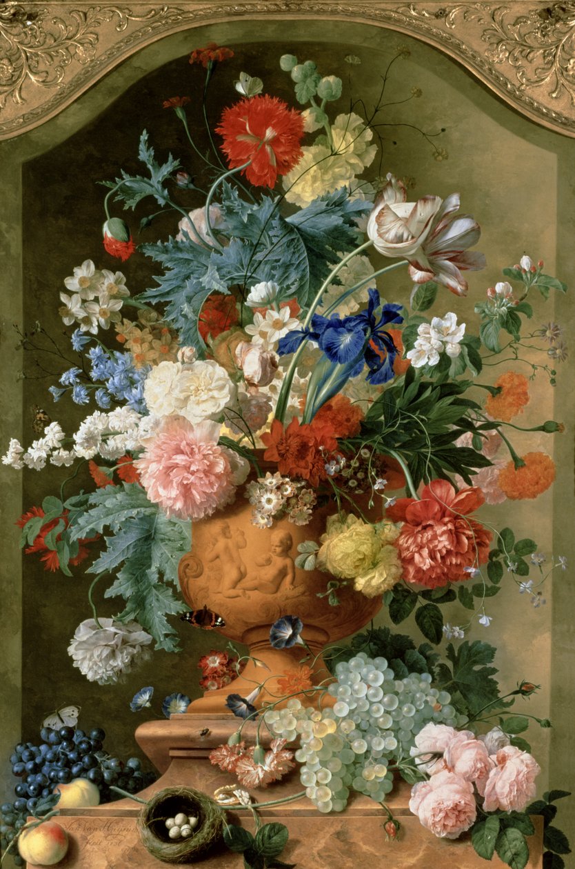 Blomster i en terrakottavase, 1736 av Jan van Huysum