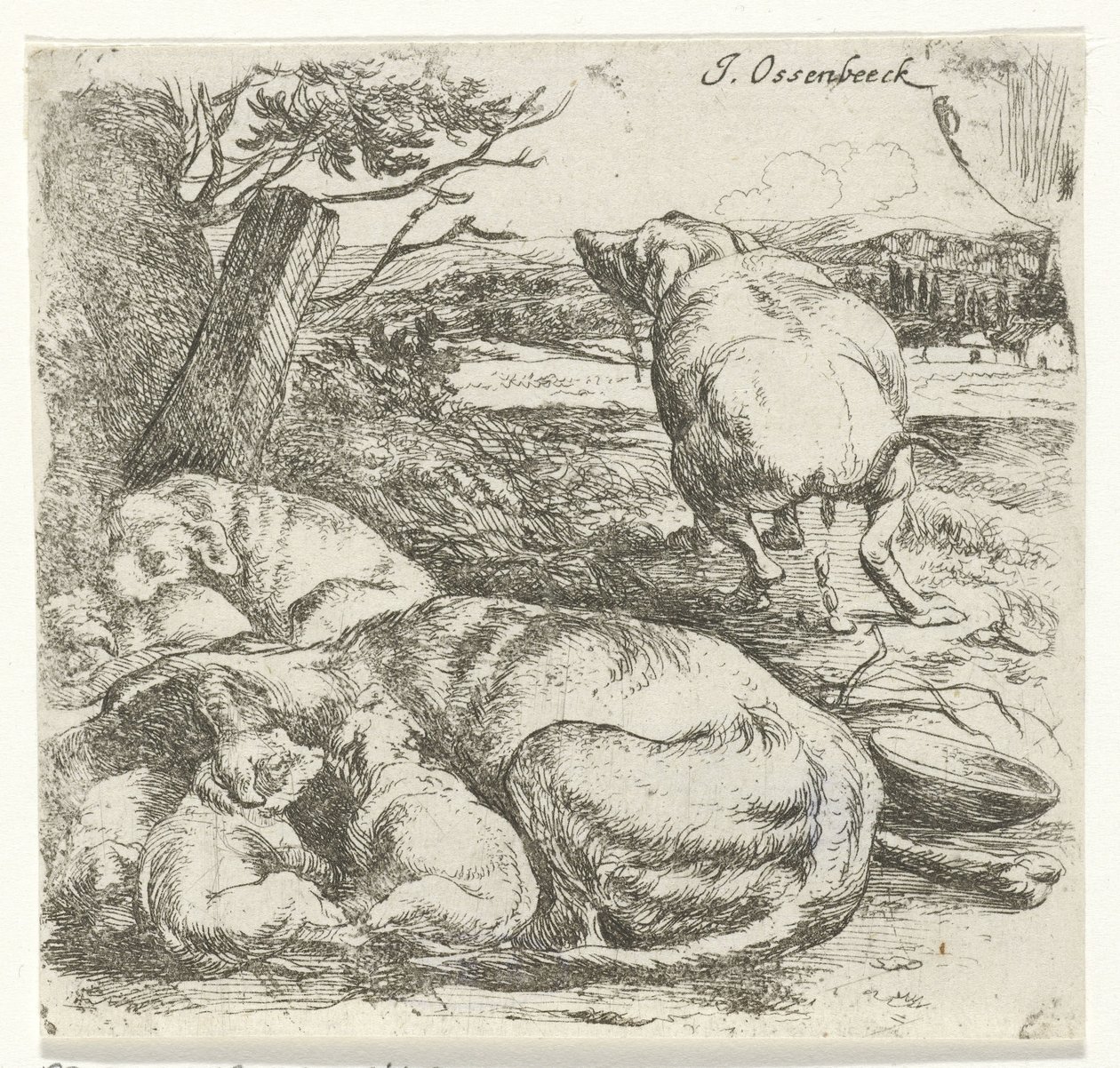 Tispe med valper av Jan van Ossenbeeck