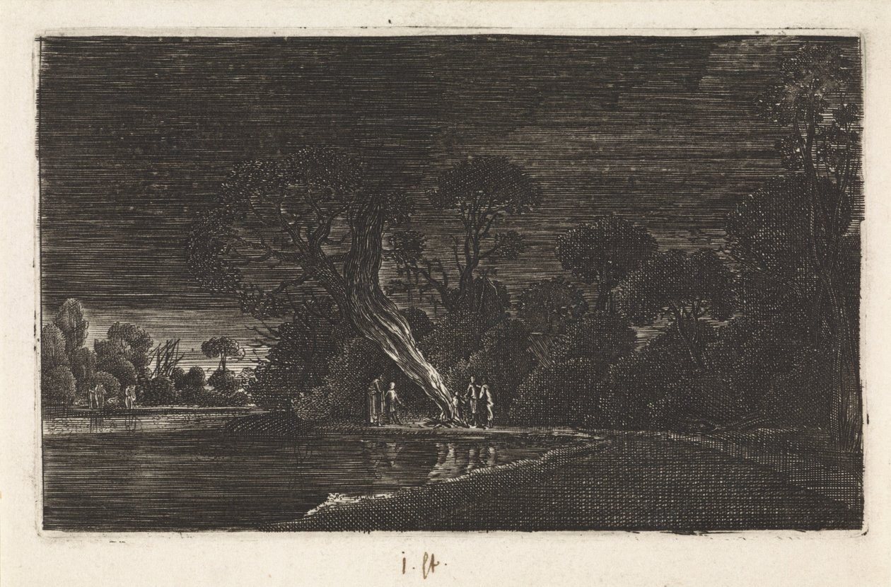 Landskap ved måneskinn av Jan van de Velde (II)