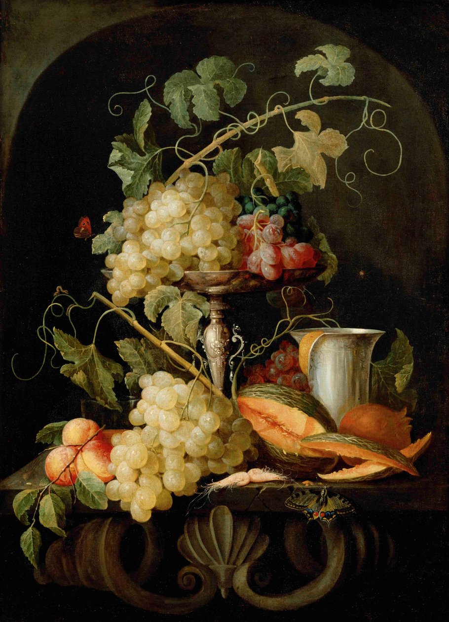 Stilleben med frukt, 1650-1660. av Jan van den Hecke