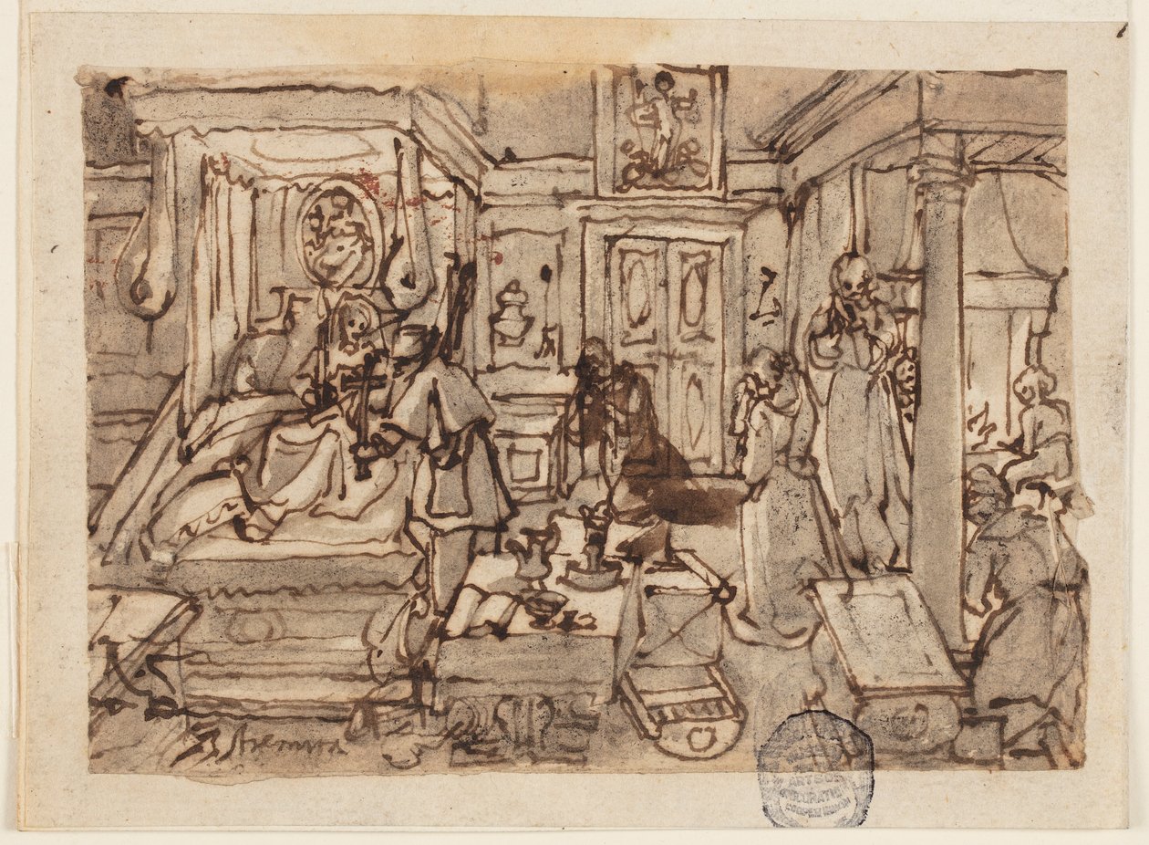 Ekstrem Unction av Jan van der Straet, called Stradanus