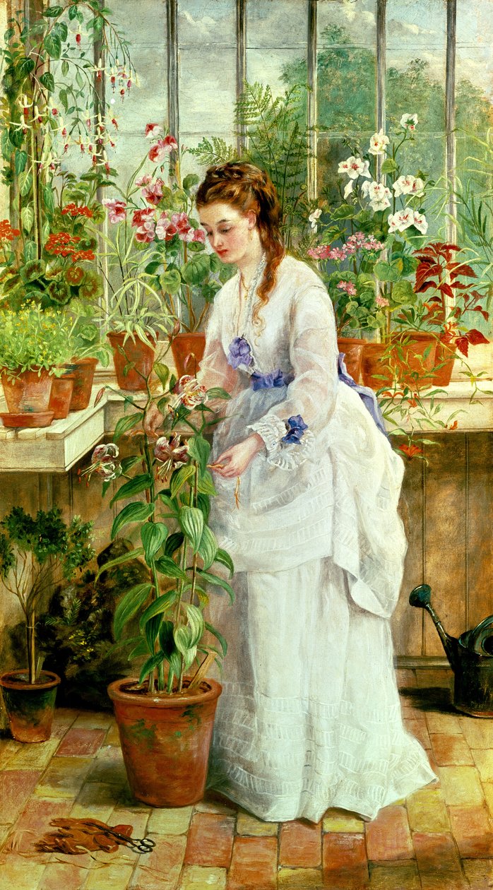 Ung dame i et vinterhage av Jane Maria Bowkett