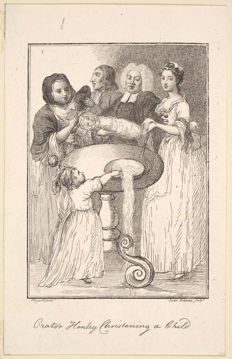 Orator Henley døper et barn, 1794. av Jane Ireland