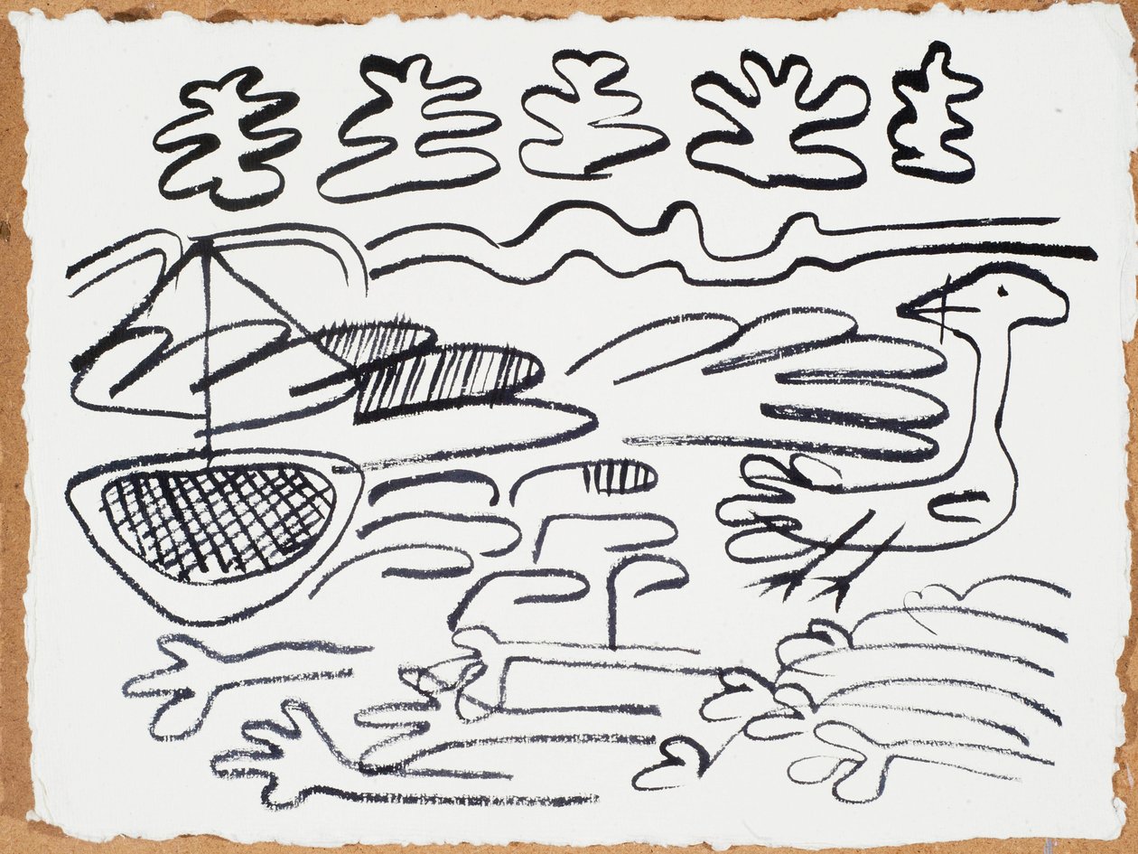 Seiling, 2015 (blekk på papir) av Janet McKenzie