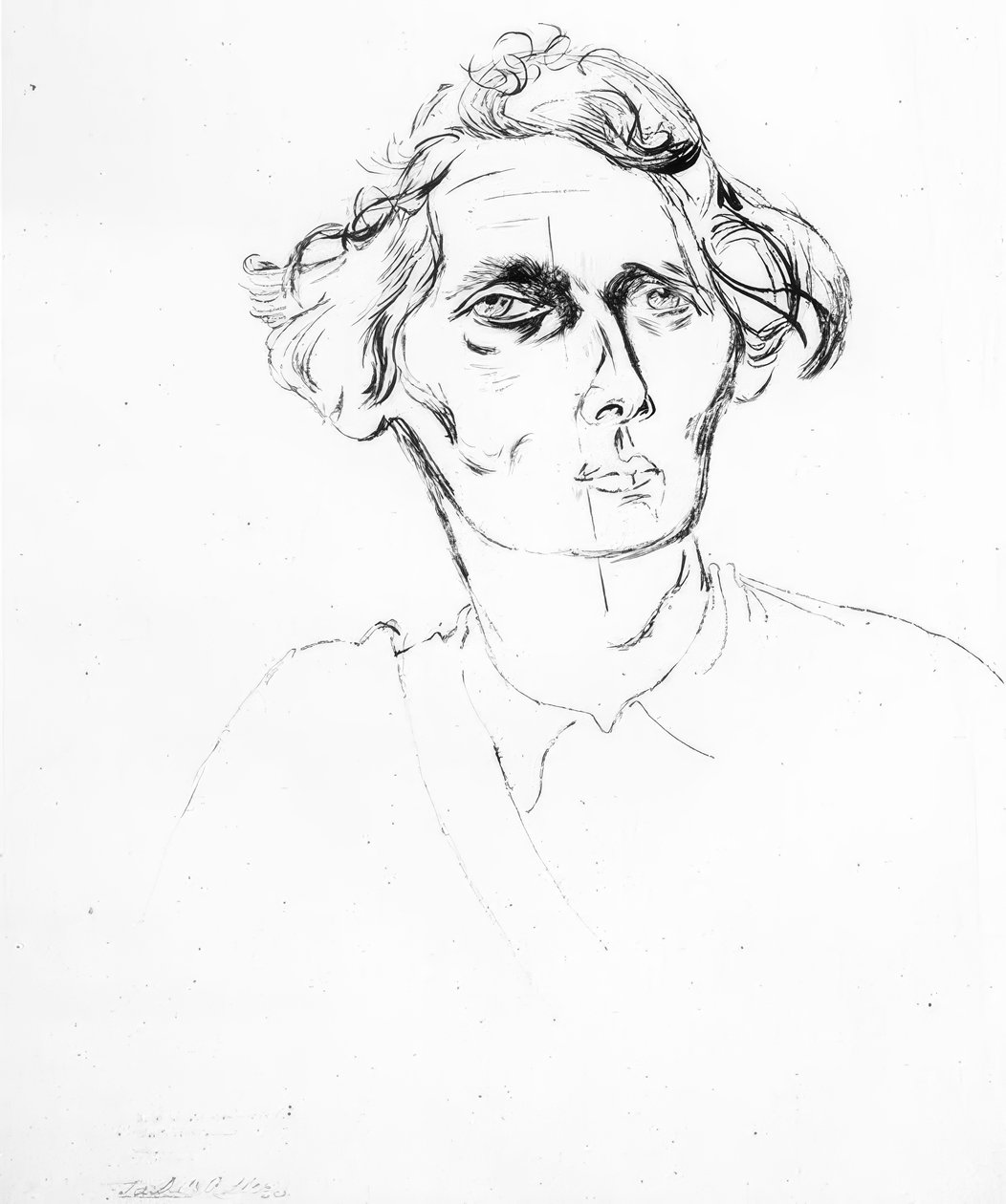 Portrett av en eldre dame av Jankel Adler