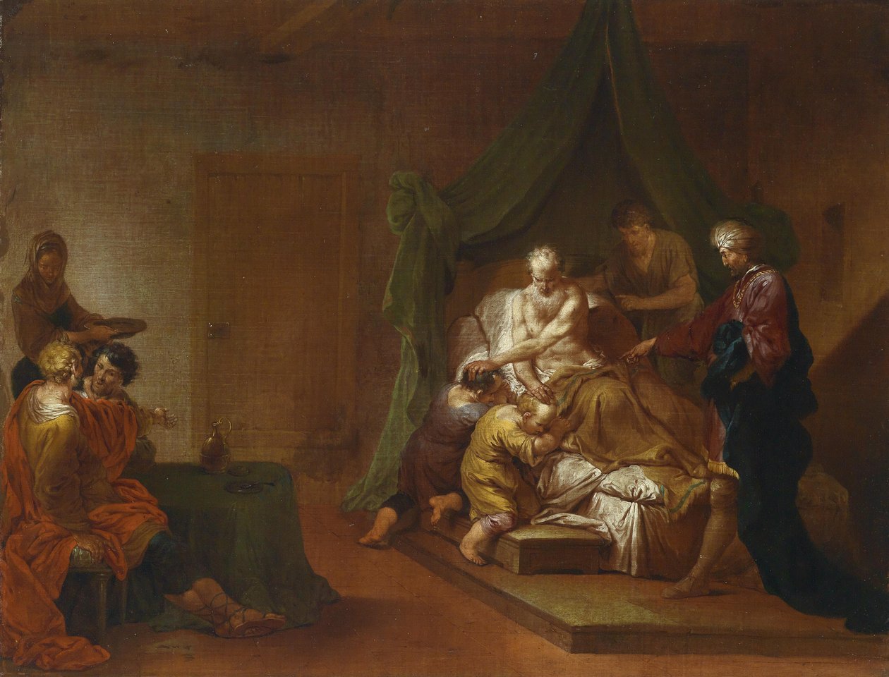 Jakob velsigner Josefs sønner (Efraim og Manasse) av Januarius Zick