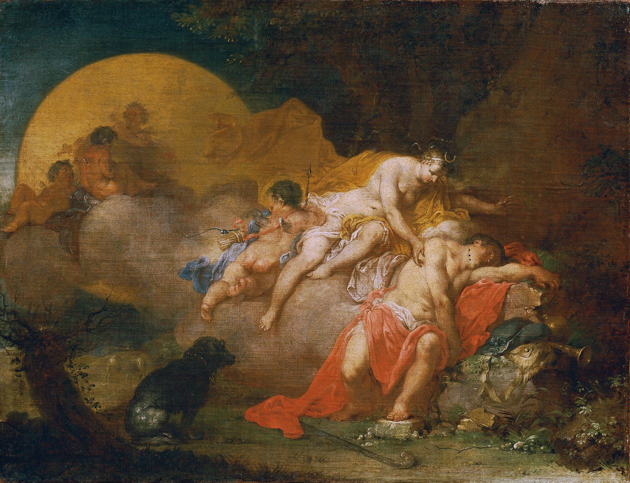 Luna og Endymion av Januarius Zick