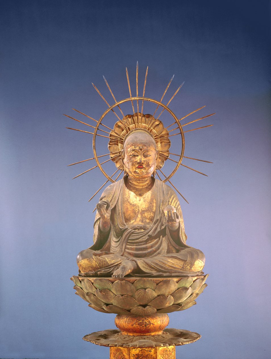Jizo Bosatsu (Ksitigarbha), Kamakura-perioden (1185-1333), andre halvdel av 1200-tallet (tre, lakk og bladgull) (se også 394838) av Japanese School