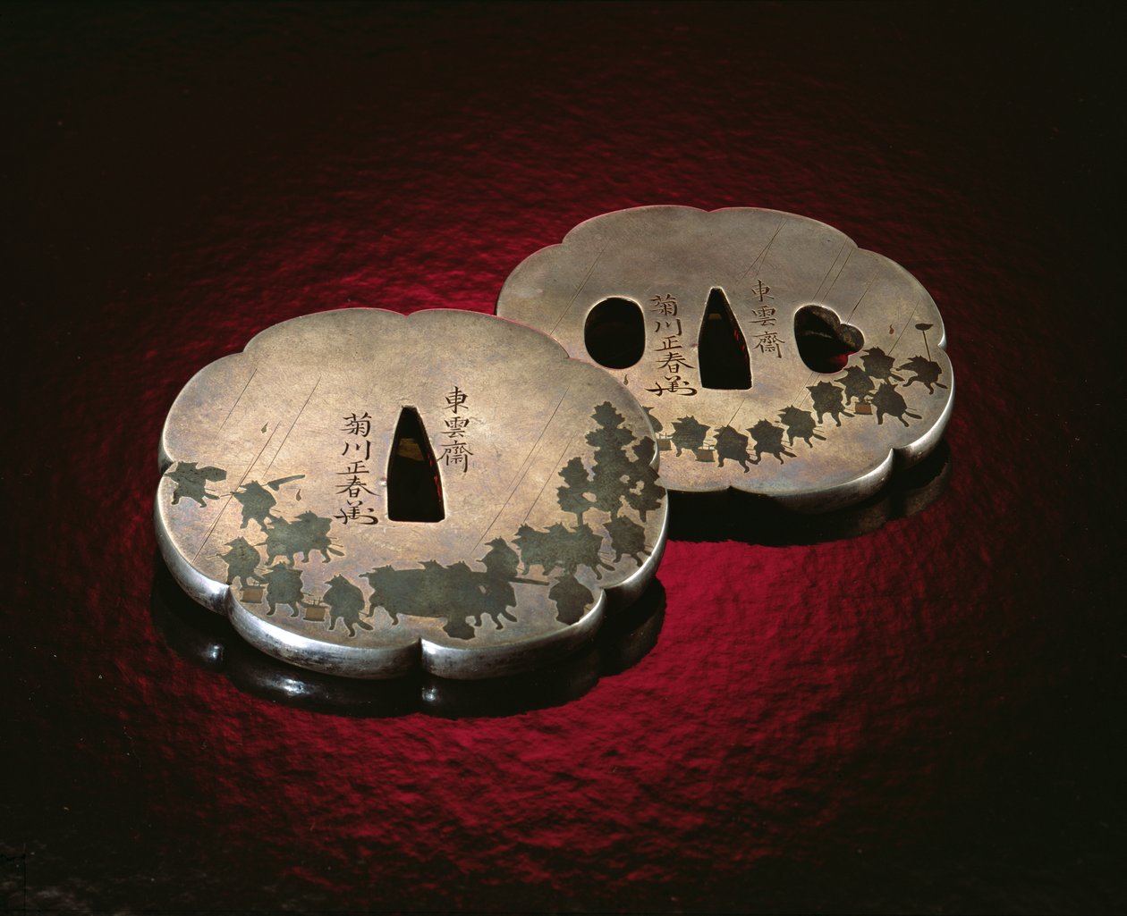 Tsuba Sword Guard, Edo-perioden (1603-1867) (sølv) av Japanese School