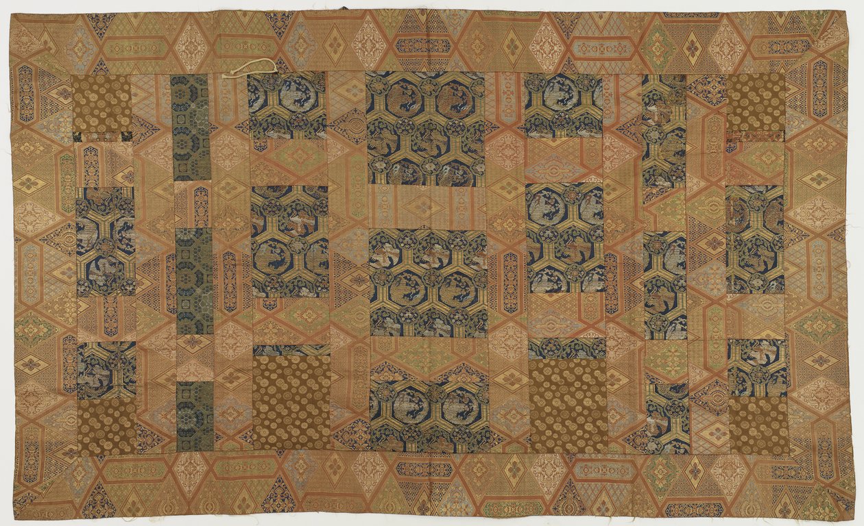 En buddhistisk munkekappe, lappet; kesa ??, Edo-perioden, 1615-1868 (silke) av Japanese School