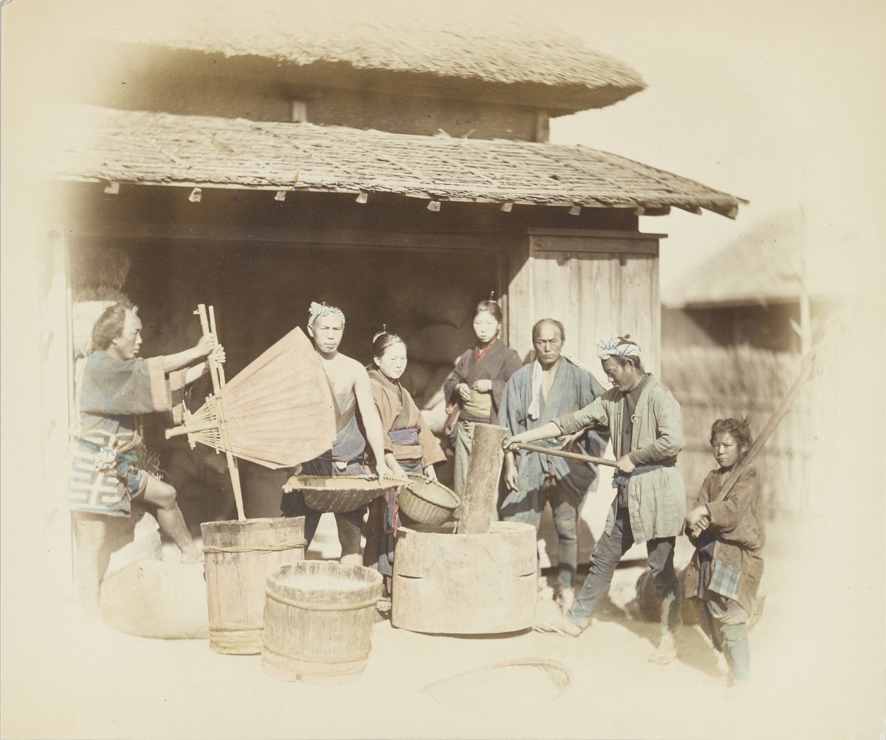 Risskall i Japan (håndfarget s/hv-bilde) av Japanese Photographer