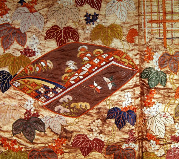 Detalj av en Noh-kappe (sateng) av Japanese School