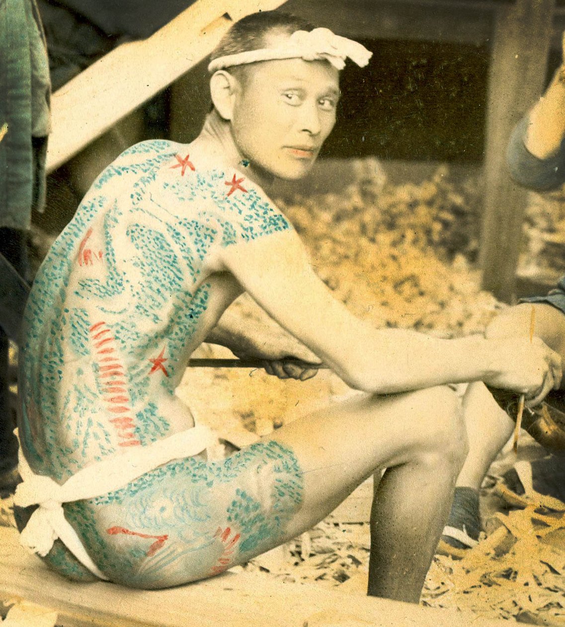 Tatovert mann, ca. 1880 av Japanese School