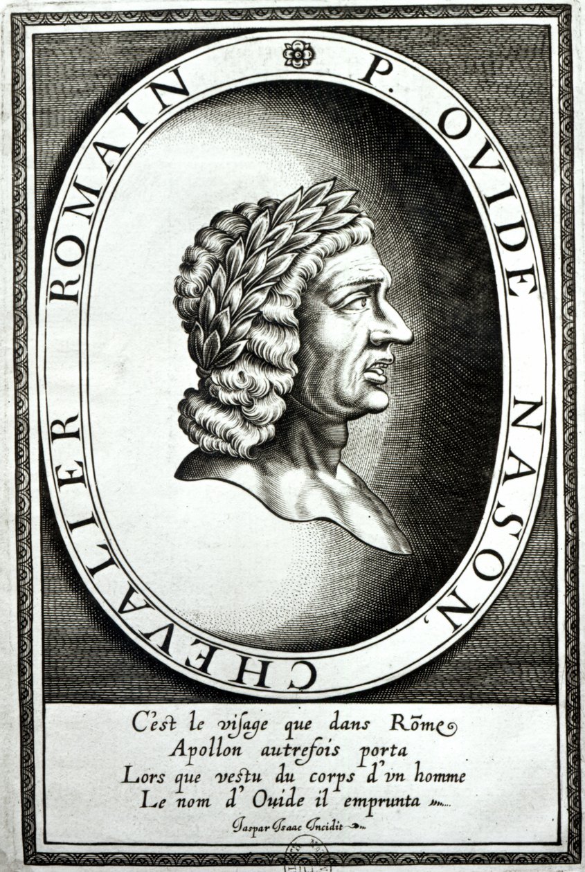 Portrett av Ovid (Publius Ividius Naso) (43BC-17AD) av Jaspar de Isaac