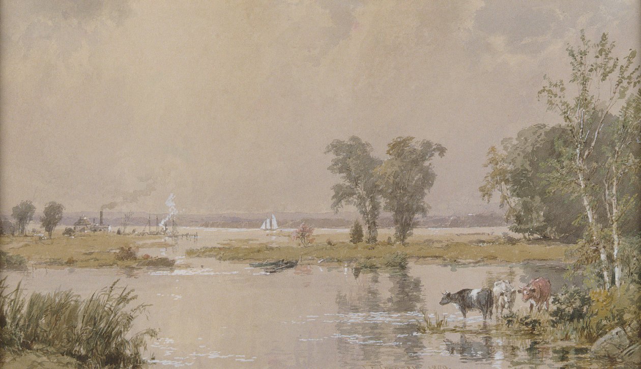 Hackensack Meadows, 1890. av Jasper Francis Cropsey