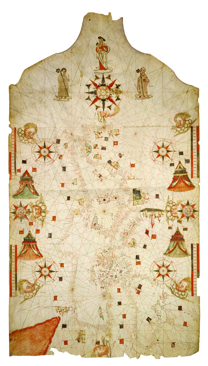 Kart over Middelhavet og Svartehavet, 1563 av Jaume Olives