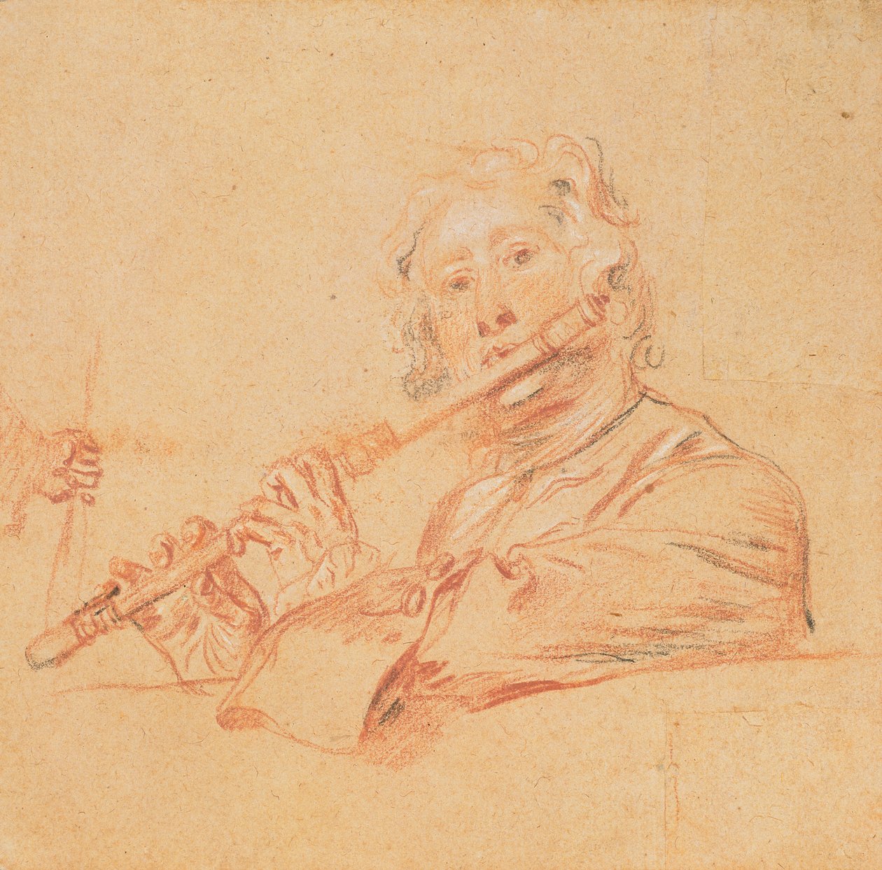 Man Playing a Flute, ca. 1710 (