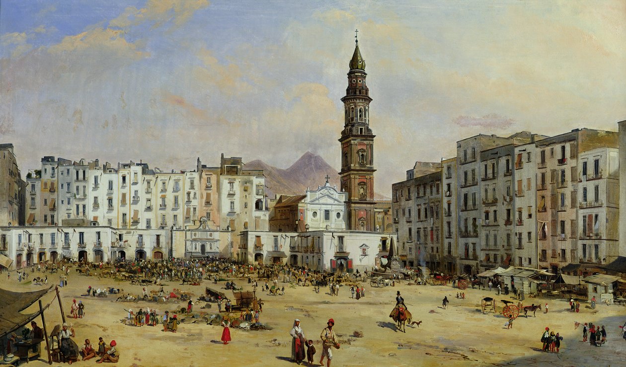 Piazza Mazaniello, Napoli av Jean Auguste Bard