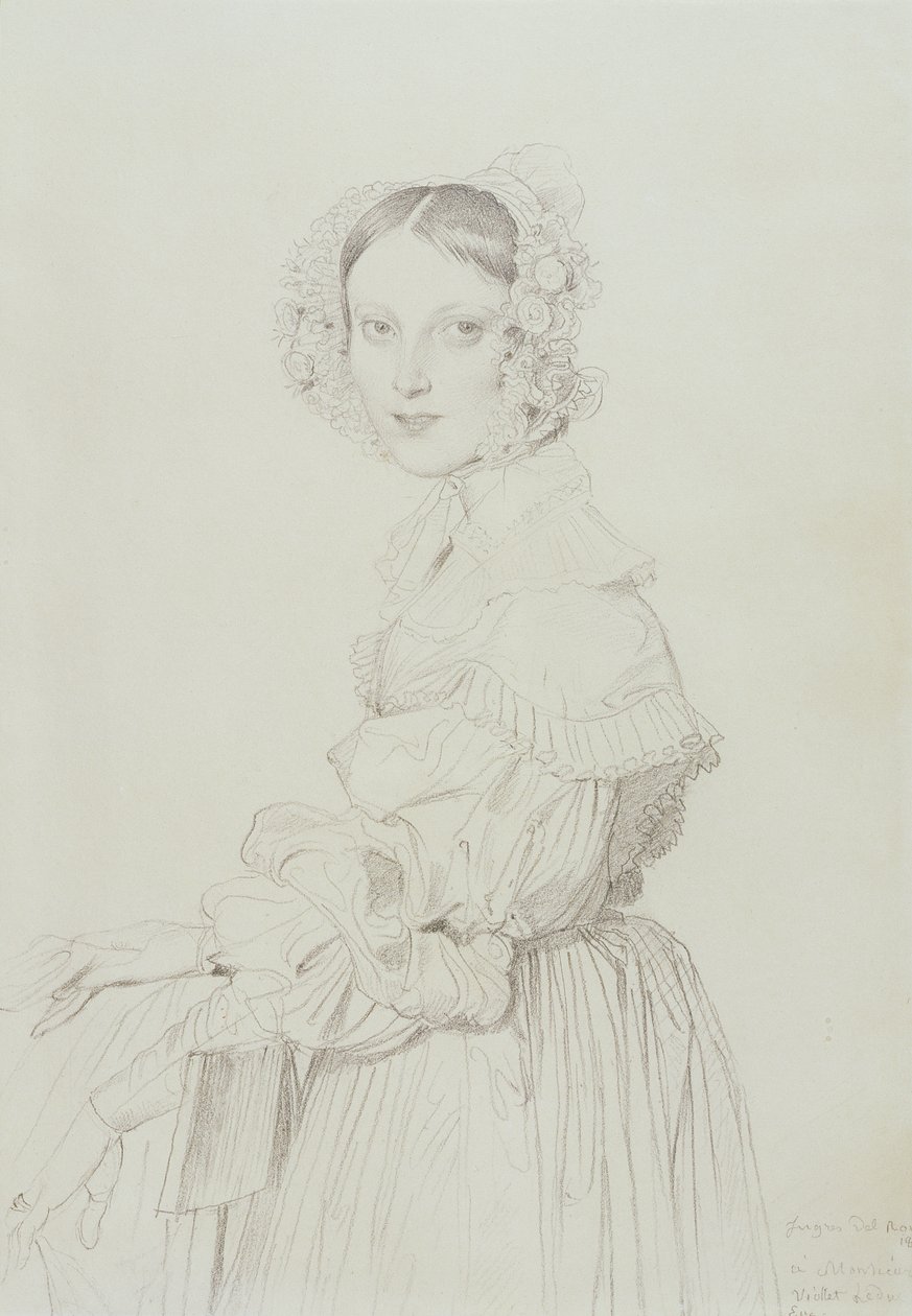 Elisabeth Tempier (fargestift på papir) av Jean Auguste Dominique Ingres
