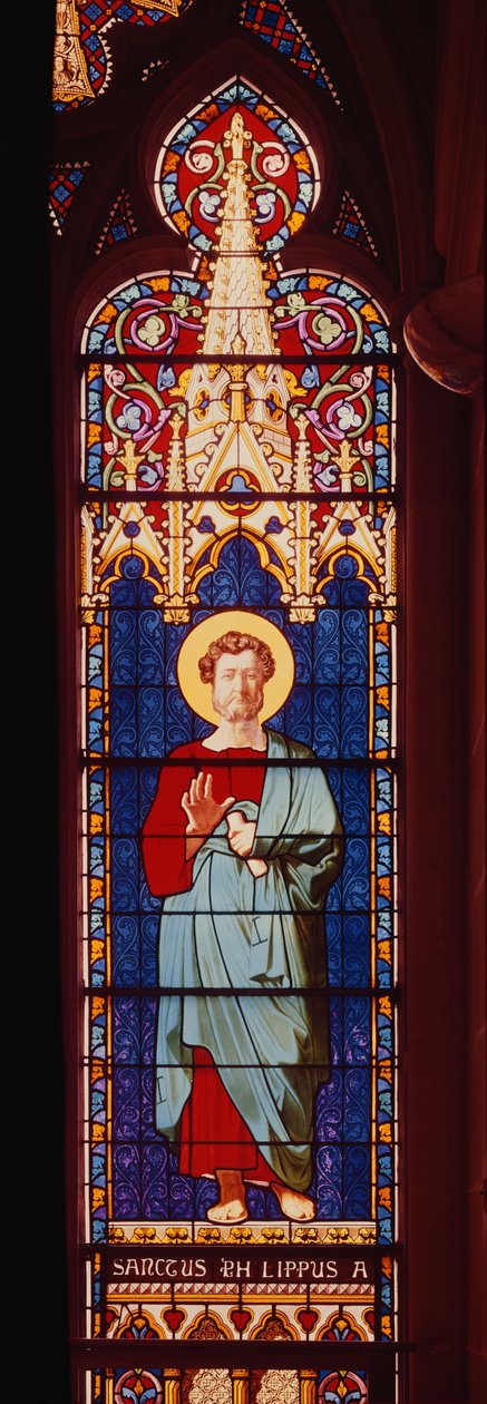 Louis-Philippe (1773-1850) som St. Philip, Sevres Workshop (farget glass) av Jean Auguste Dominique Ingres