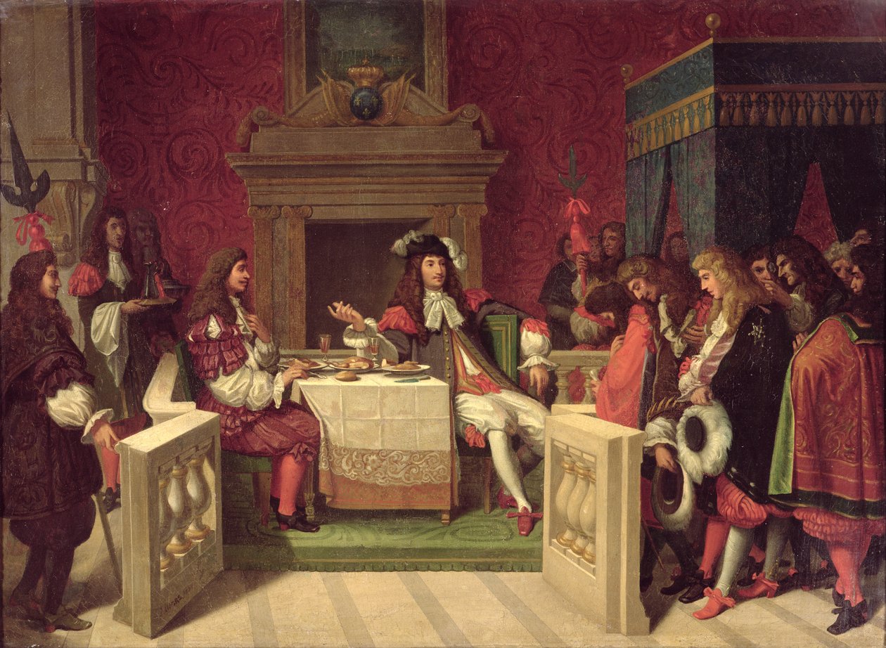 Moliere (1622-73) Spise middag med Louis XIV (1638-1715) 1857 av Jean Auguste Dominique Ingres