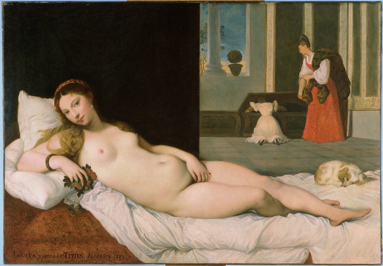 Liggende Venus, etter Titian, 1822 (se 291644) av Jean Auguste Dominique Ingres