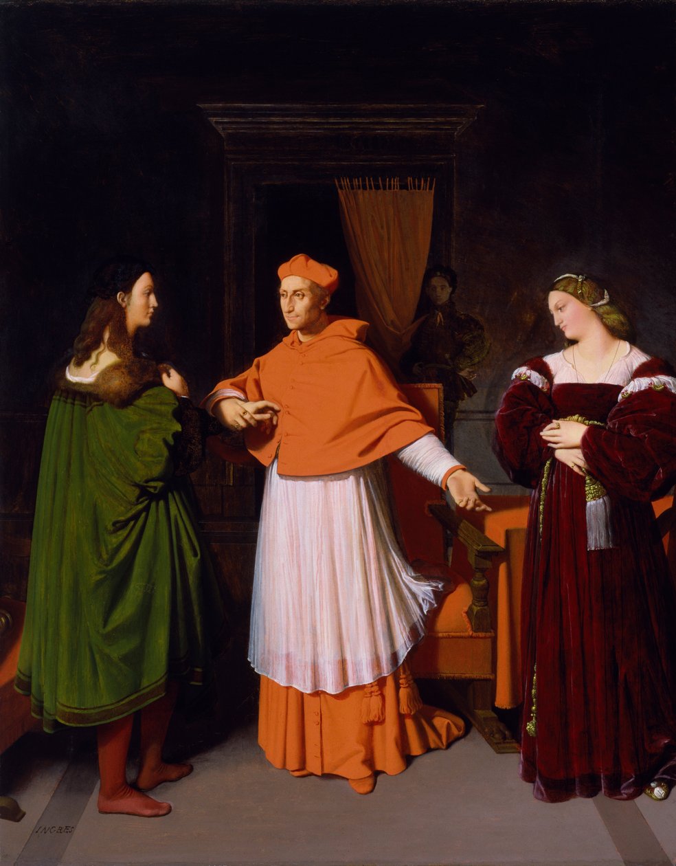 Forlovelsen til Raphael og niesen til kardinal Bibbiena av Jean Auguste Dominique Ingres