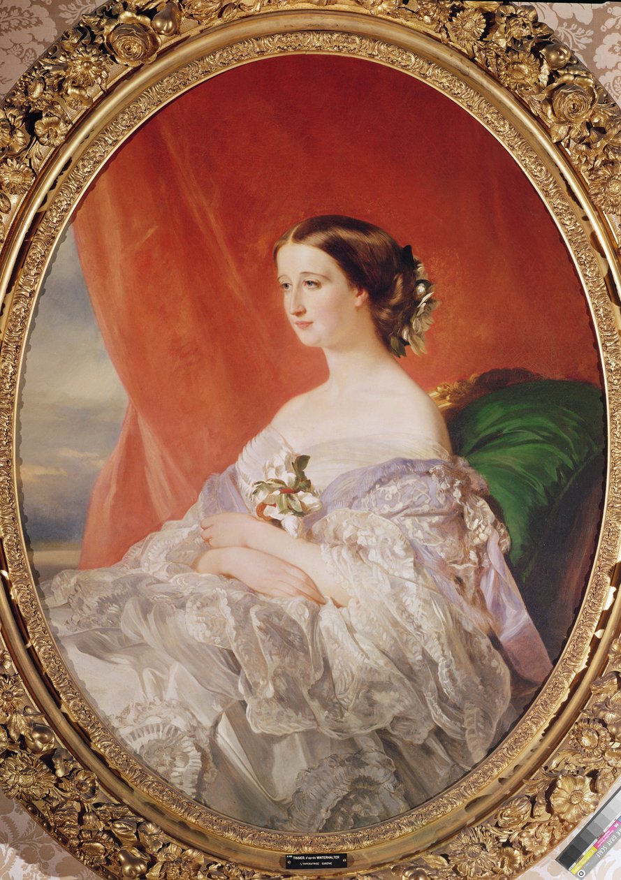 Keiserinne Eugenie (1826-1920) etter et portrett av Francois Xavier Winterhalter (1806-73) av Jean Baptiste Ange Tissier