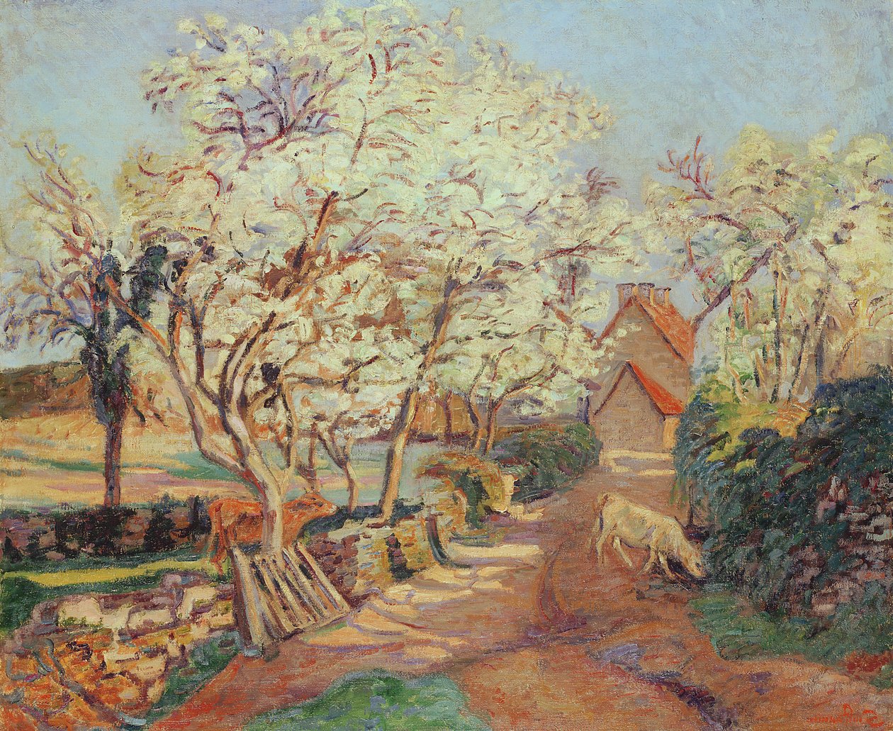 Plommetrær i blomst av Jean Baptiste Armand Guillaumin