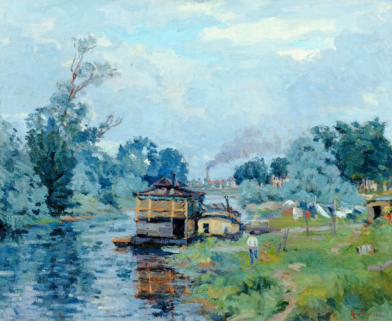 Elvelandskap av Jean Baptiste Armand Guillaumin