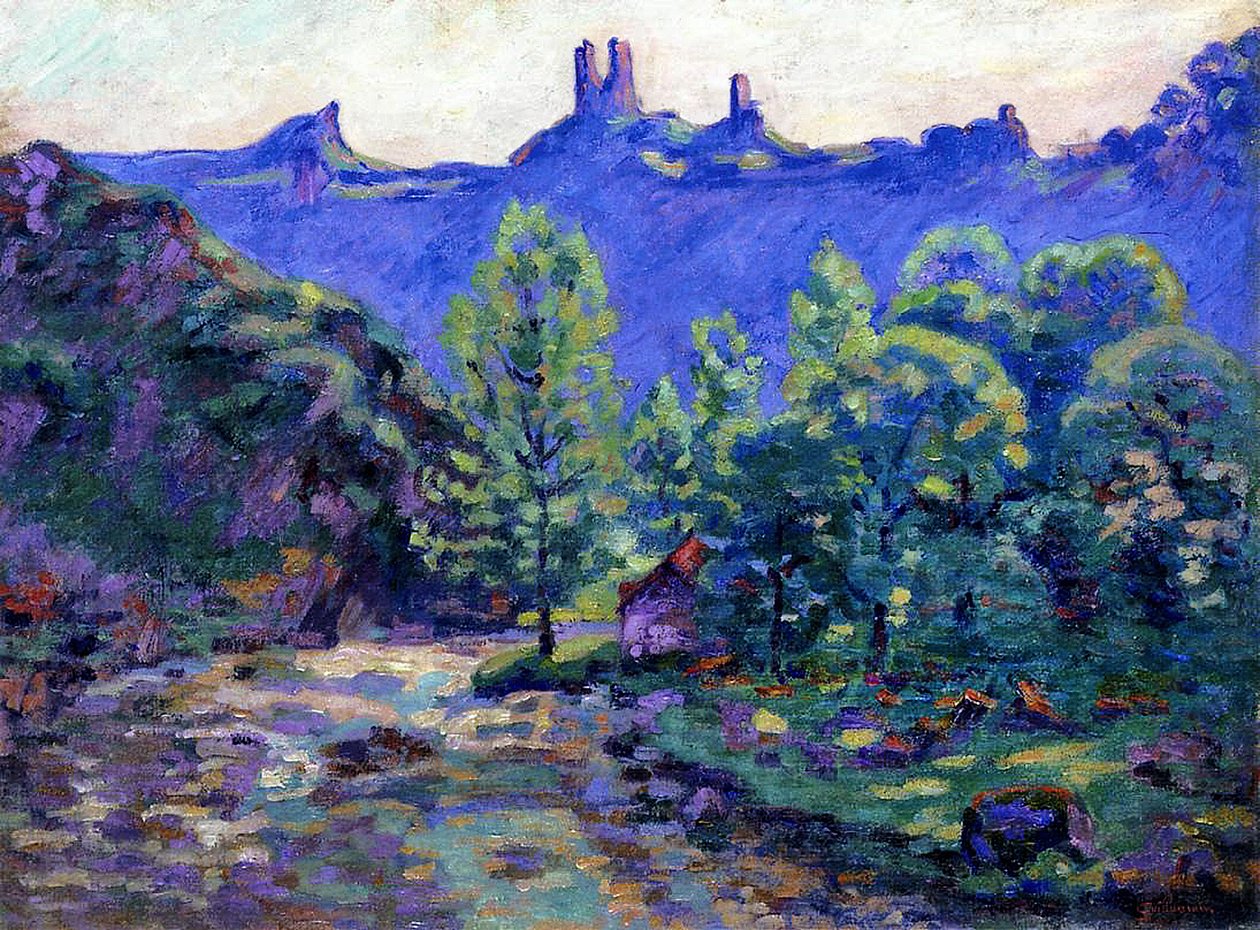 Ruinene av slottet Crozant av Jean Baptiste Armand Guillaumin