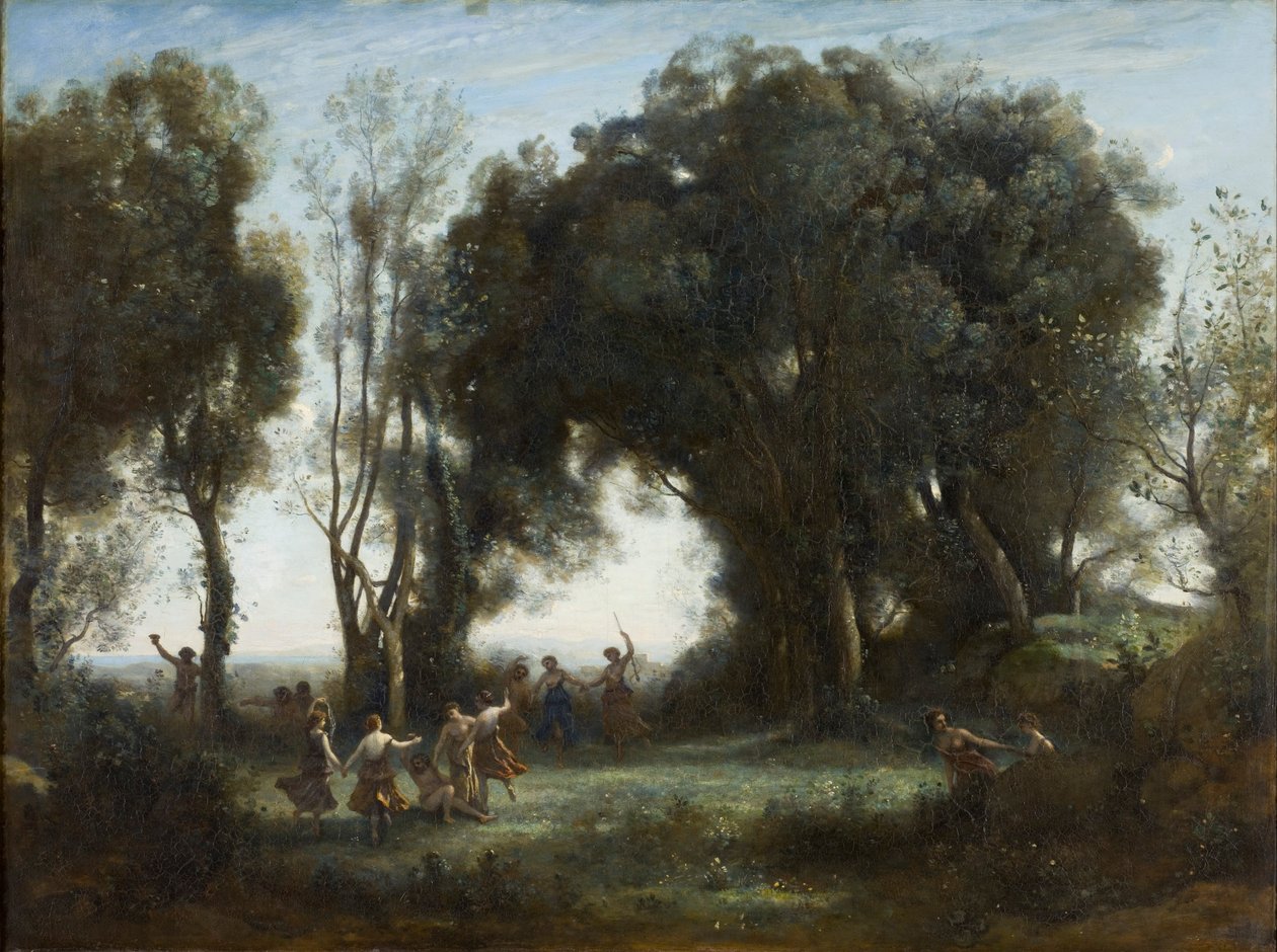 En morgen. Nymfedansen av Jean Baptiste Camille Corot