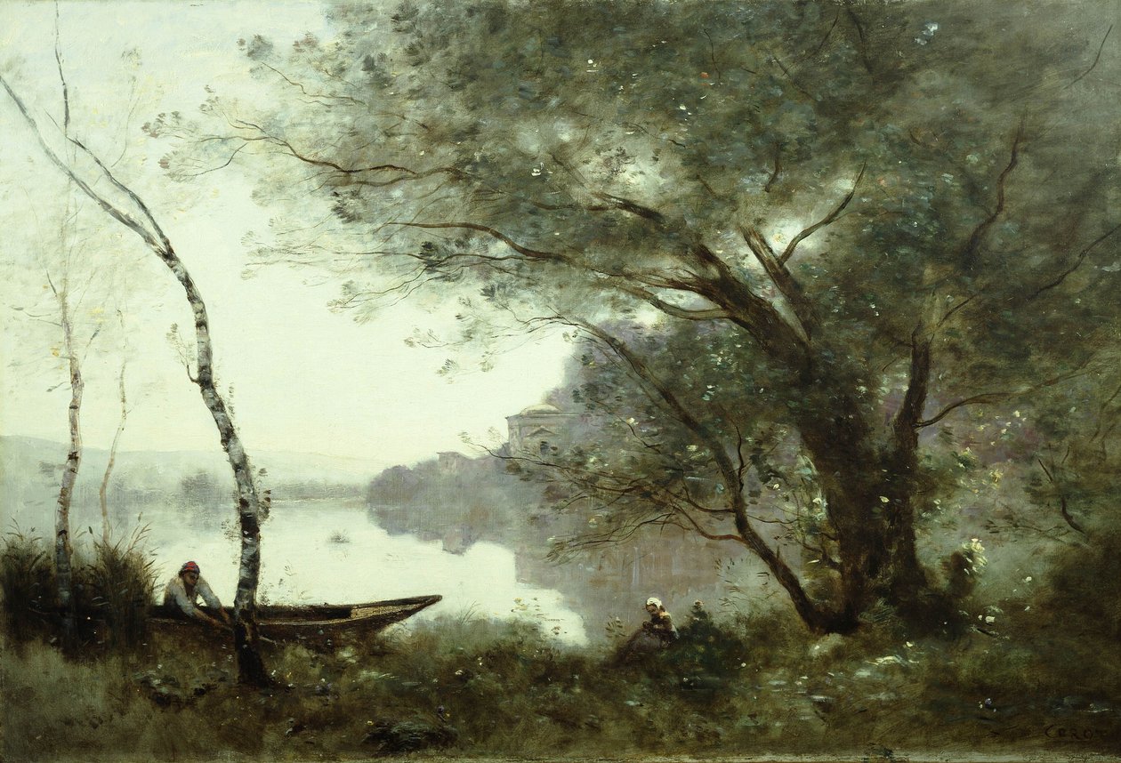 Båtmannen i Mortefontaine av Jean Baptiste Camille Corot