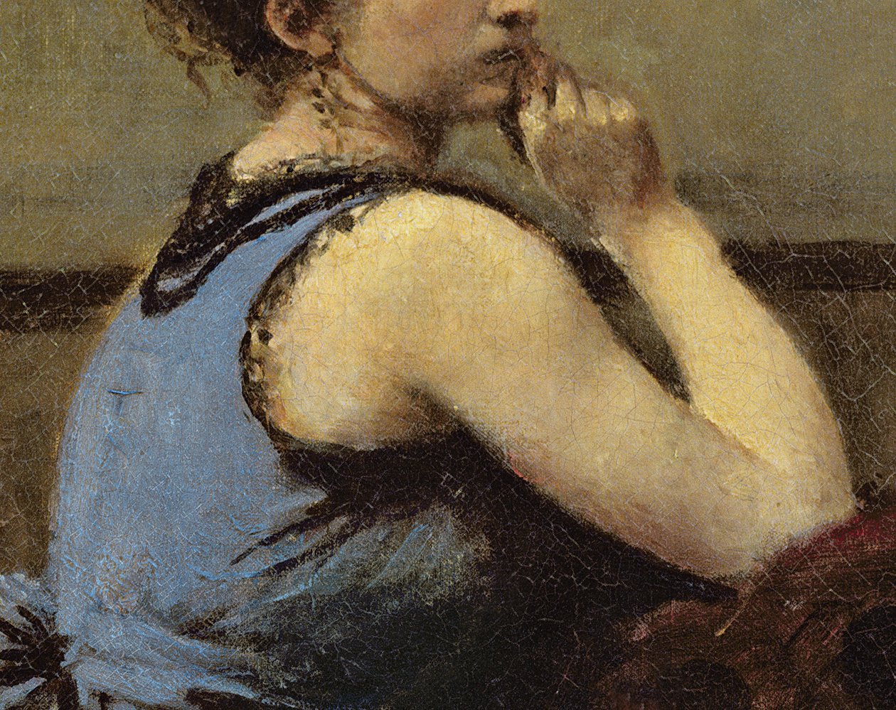 The Woman in Blue, 1874 (detalj av 82880) av Jean Baptiste Camille Corot